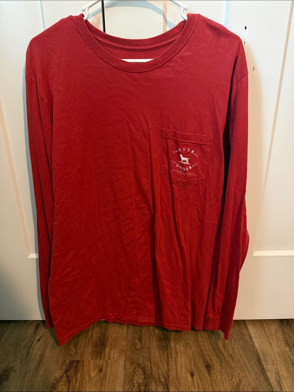 Long-Sleeve Pocket Tee in Deep Red by Over Under